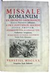 CATHOLIC LITURGY.  Missale Romanum.  1720